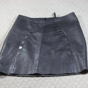 CHIC! BCBGMaxAzria Size XS Dark Grey Faux Leather Mini Skirt NWOT